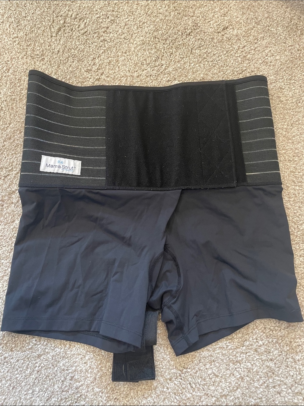 Mama Strut by PELV-ICE Black Postpartum Support Shorts